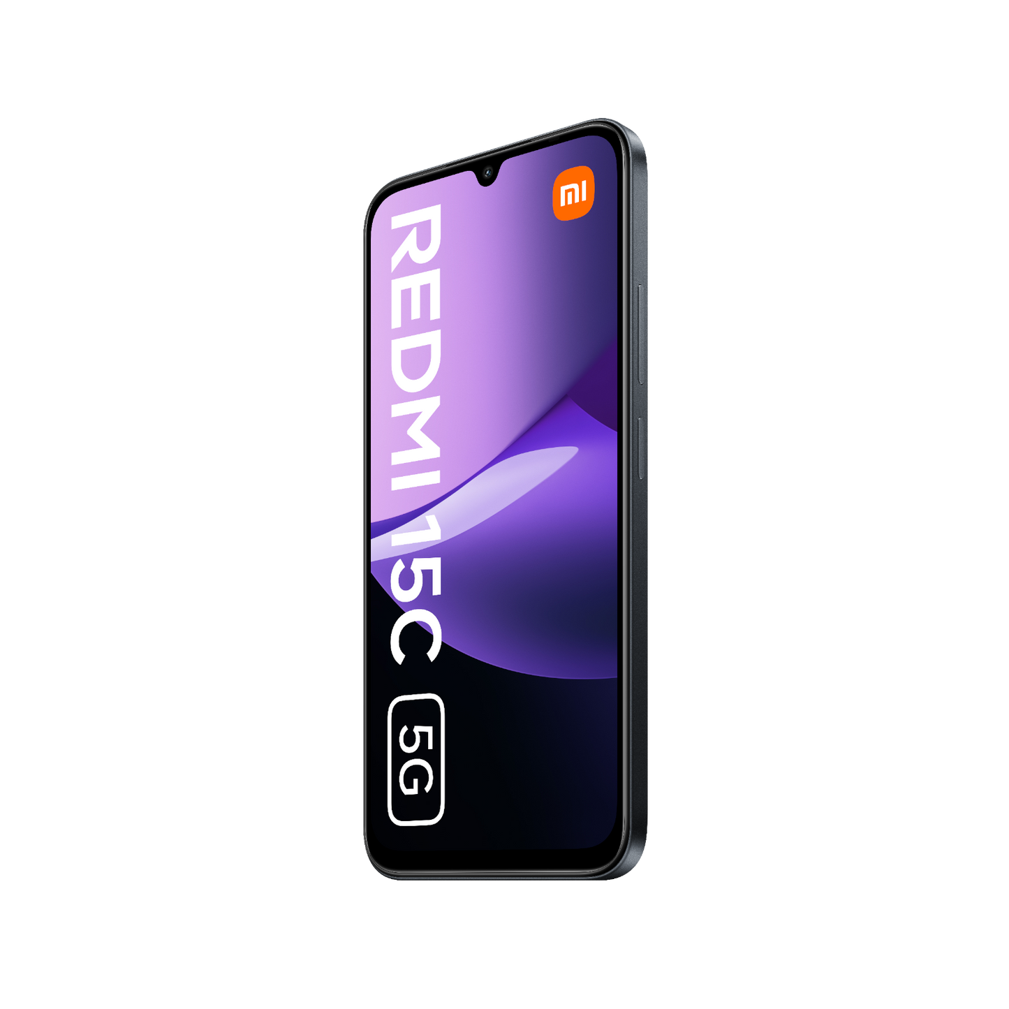 Telefon Redmi 15C 5G Czarny Przedni, prawy bok