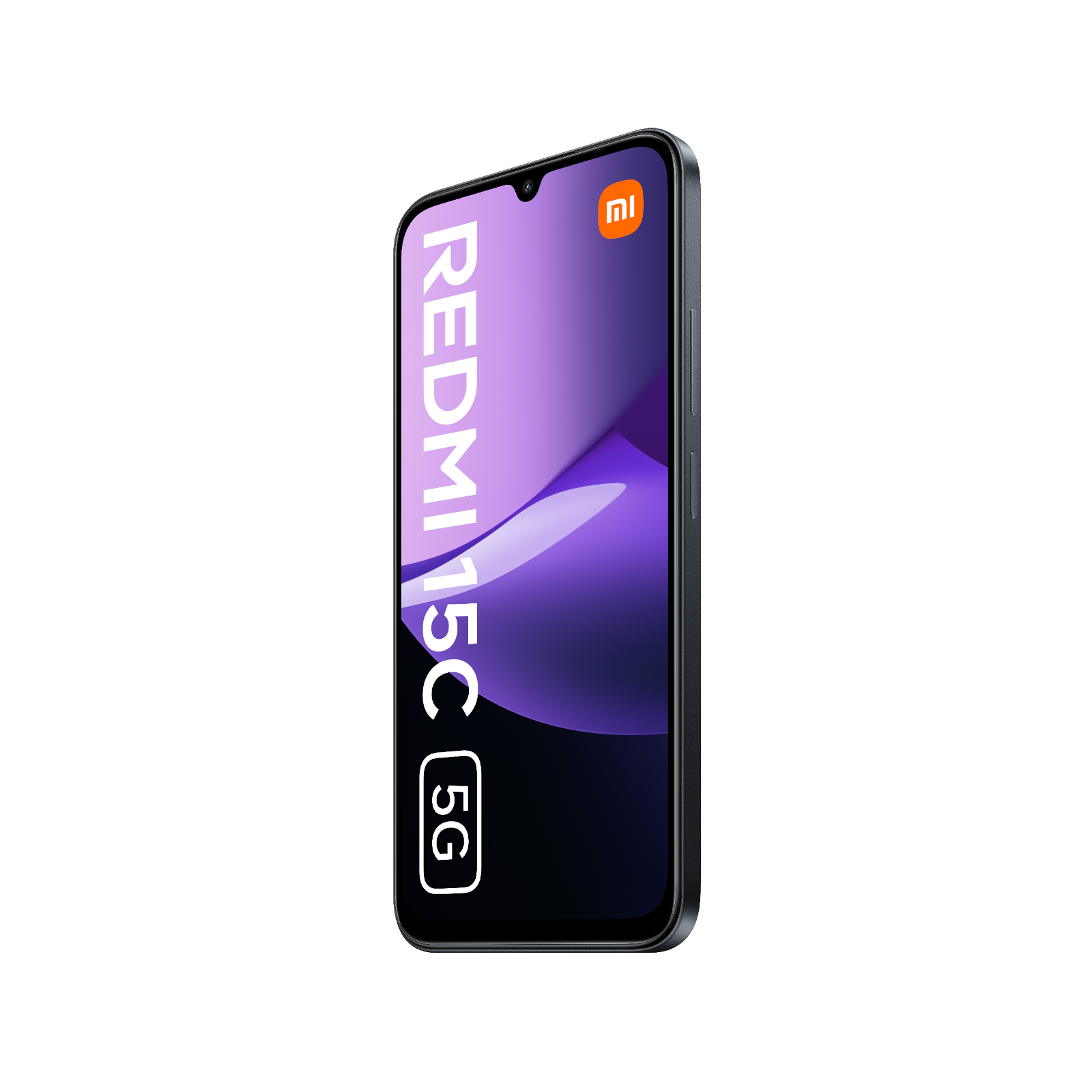 Telefon Redmi 15C 5G Czarny Przedni, prawy bok