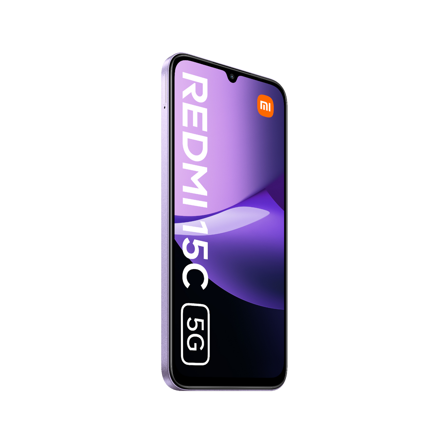 Telefon Redmi 15C 5G Fioletowy Przedni, lewy bok