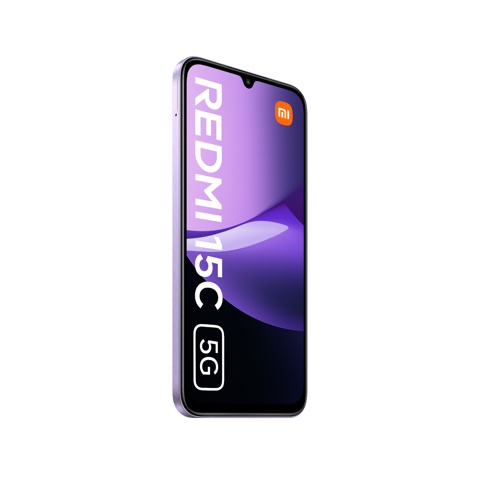 Telefon Redmi 15C 5G Fioletowy Przedni, lewy bok