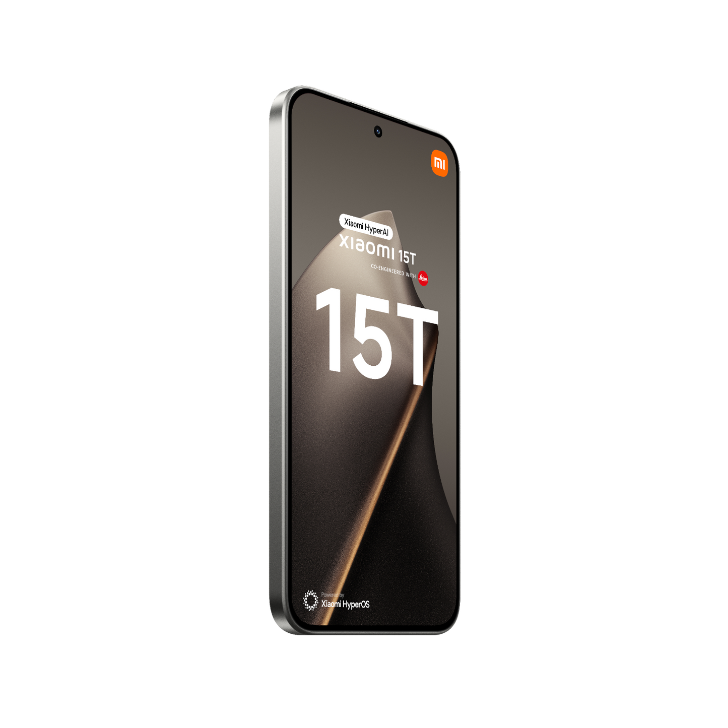 Telefon Xiaomi 15T Szary Przedni lewy bok