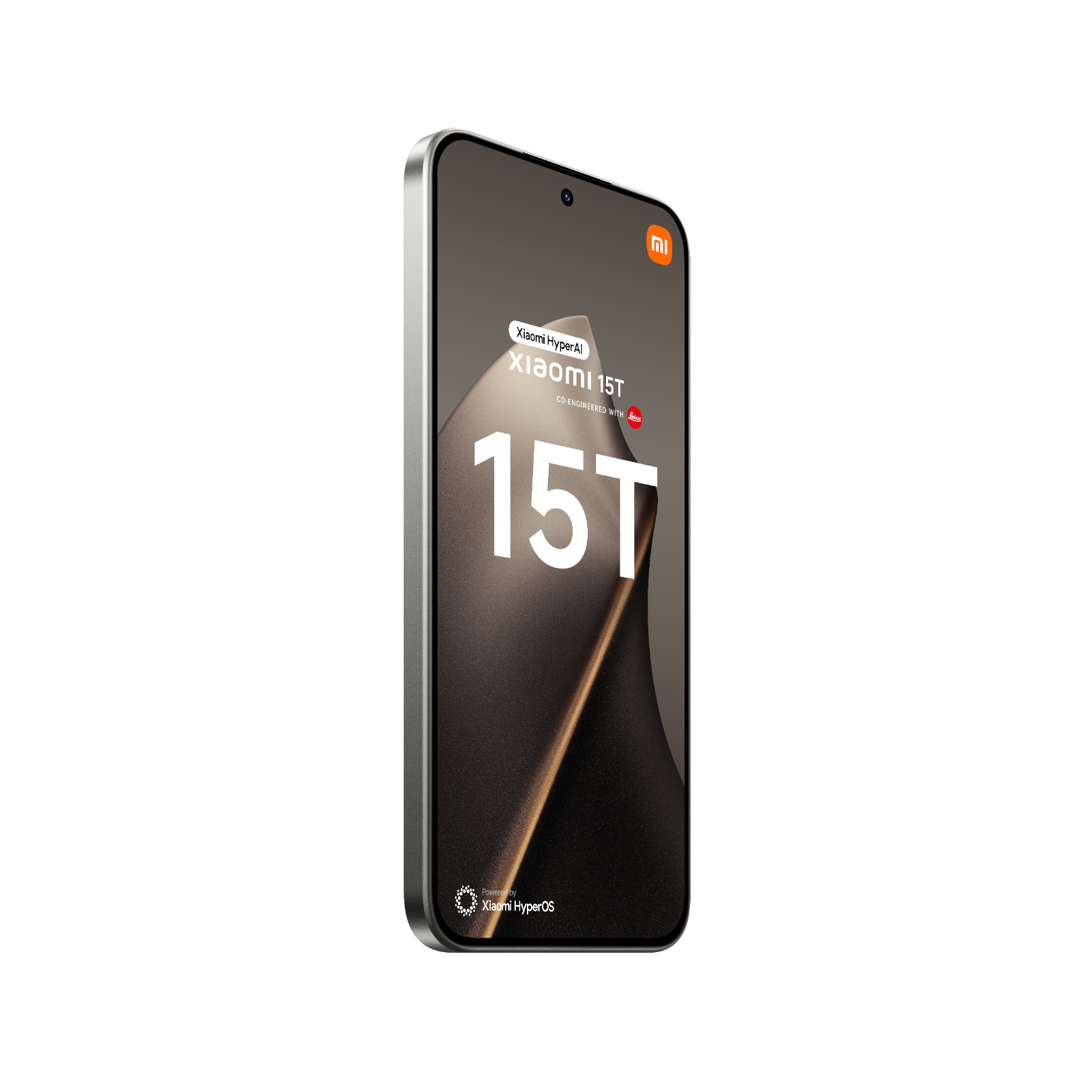 Telefon Xiaomi 15T Szary Przedni lewy bok