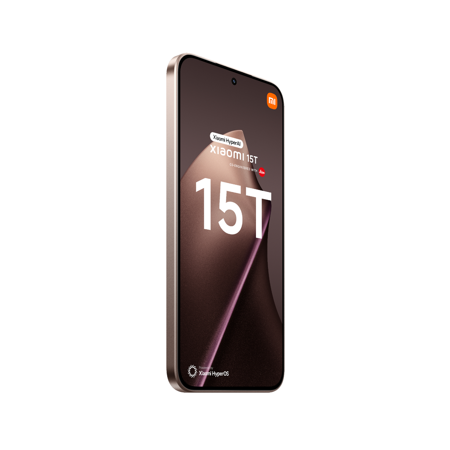 Telefon Xiaomi 15T Różowe Złoto Przedni lewy bok