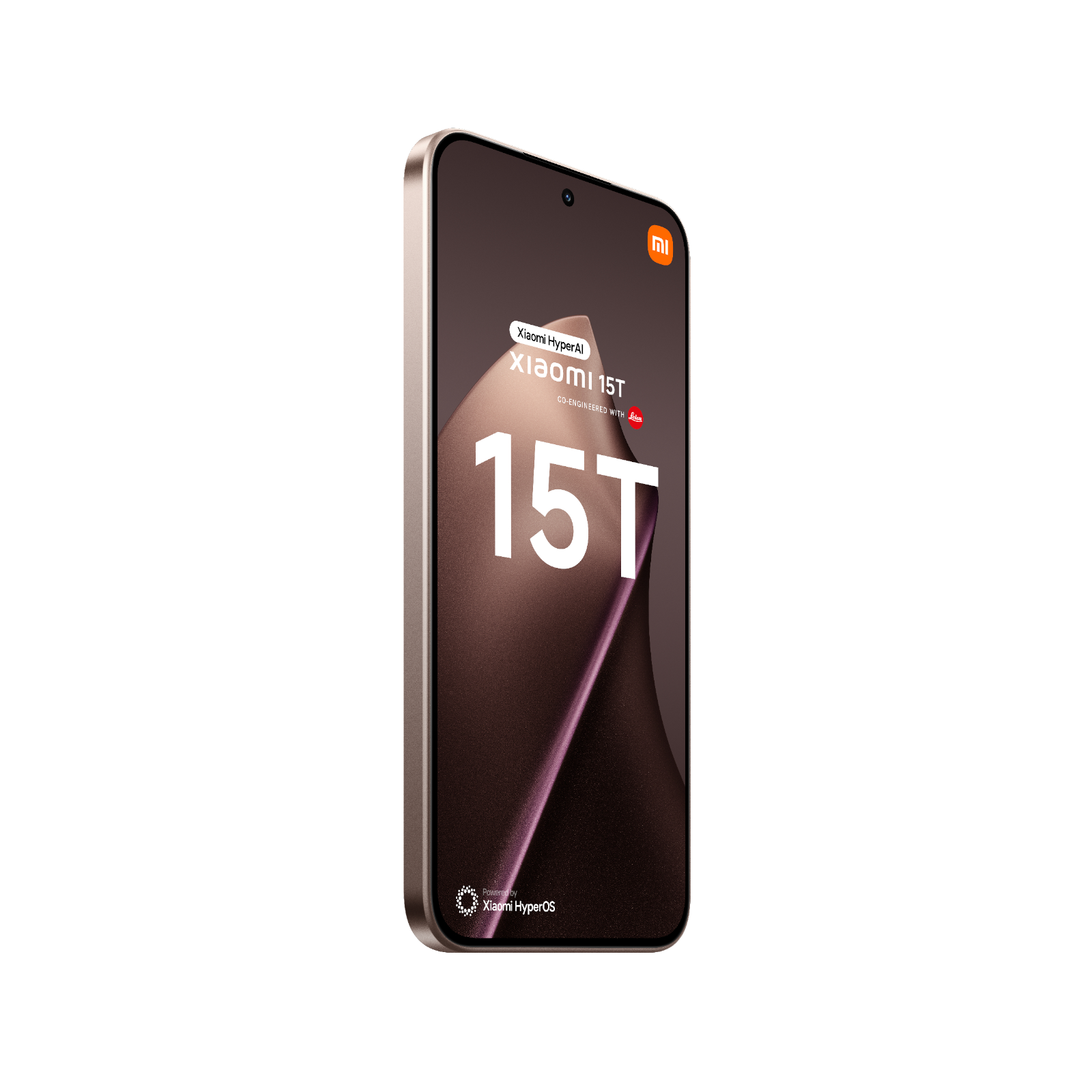 Telefon Xiaomi 15T Różowe Złoto Przedni lewy bok