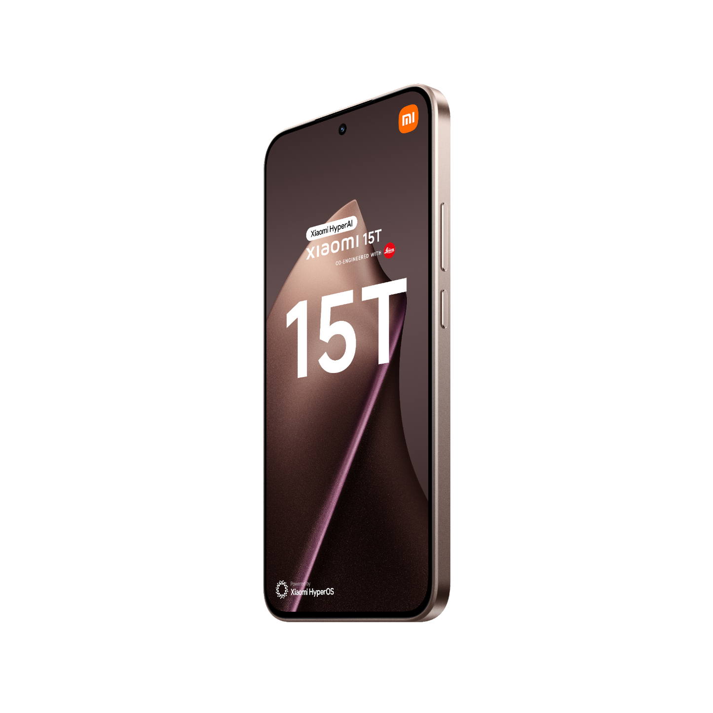 Telefon Xiaomi 15T Różowe Złoto Przedni prawy bok