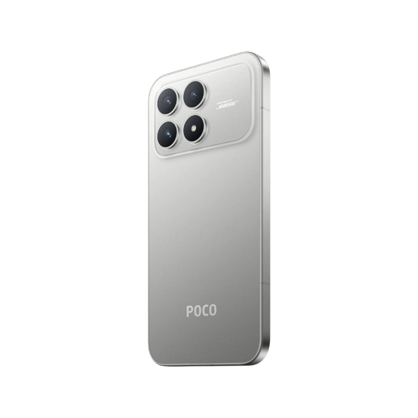 Smartfon POCO F8 Pro Srebrny Tylny, prawy bok obudowy