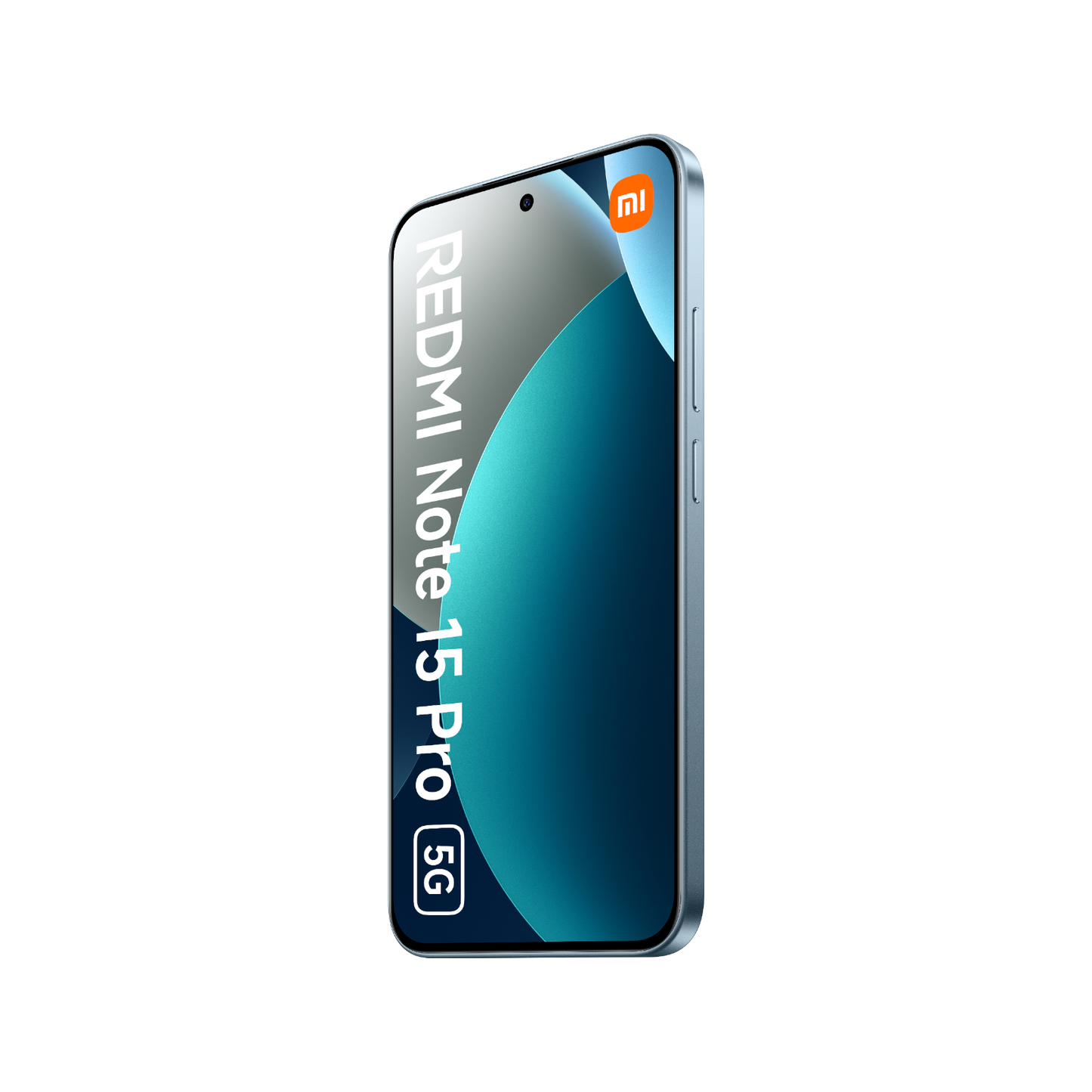 Smartfon Redmi Note 15 Pro 5G Niebieski Przedni, prawy bok