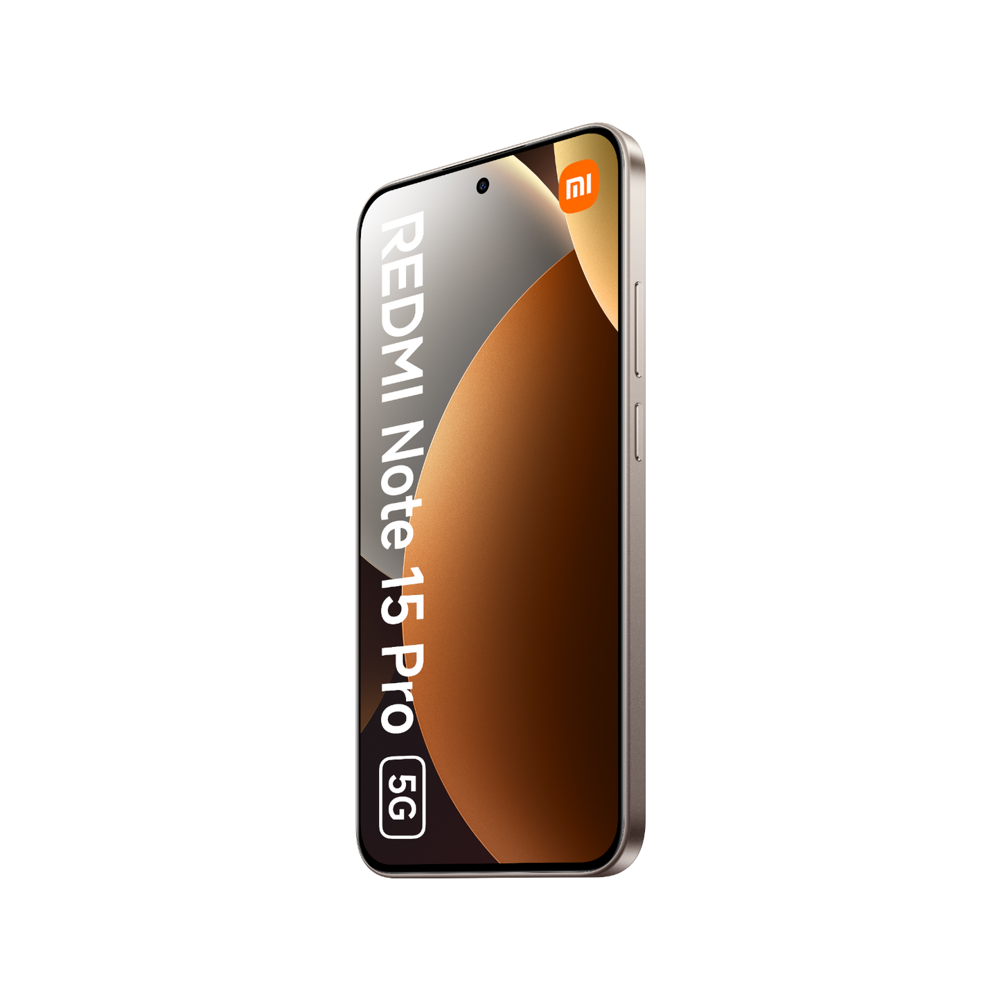 Smartfon Redmi Note 15 Pro 5G Titanium Przedni, prawy bok