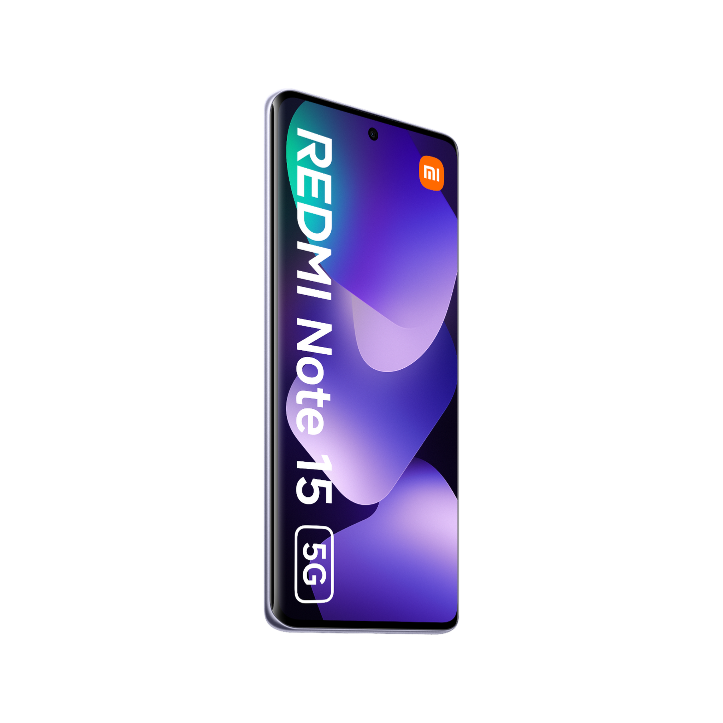 Smartfon Redmi Note 15 5G Fioletowy Przedni, lewy bok