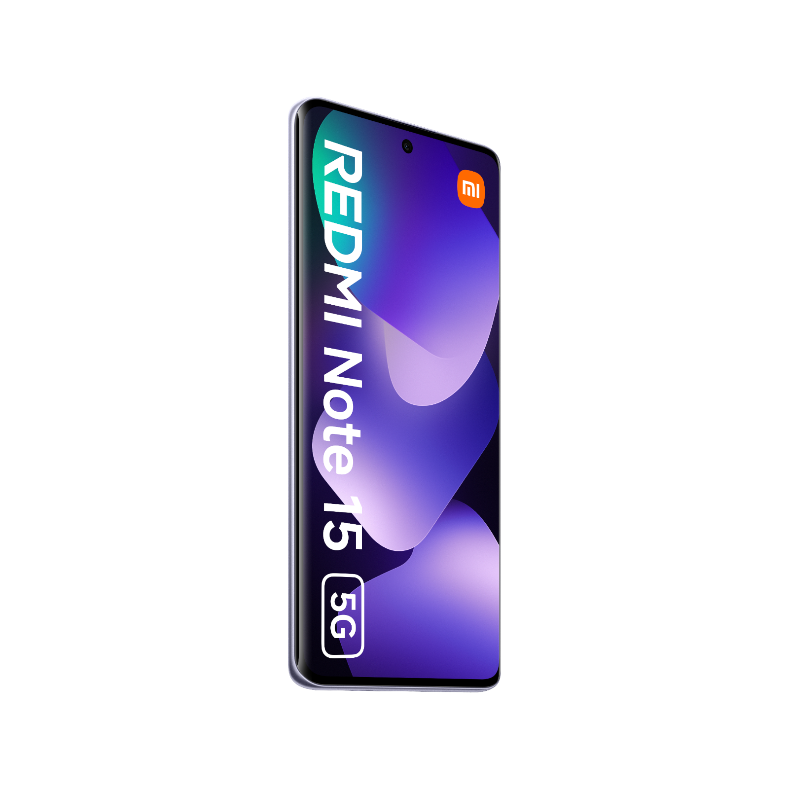 Smartfon Redmi Note 15 5G Fioletowy Przedni, lewy bok
