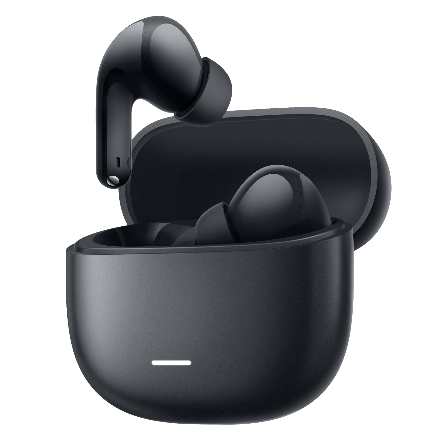 Słuchawki Redmi Buds 8 Lite Czarne - Etui otwarte + słuchawki bok