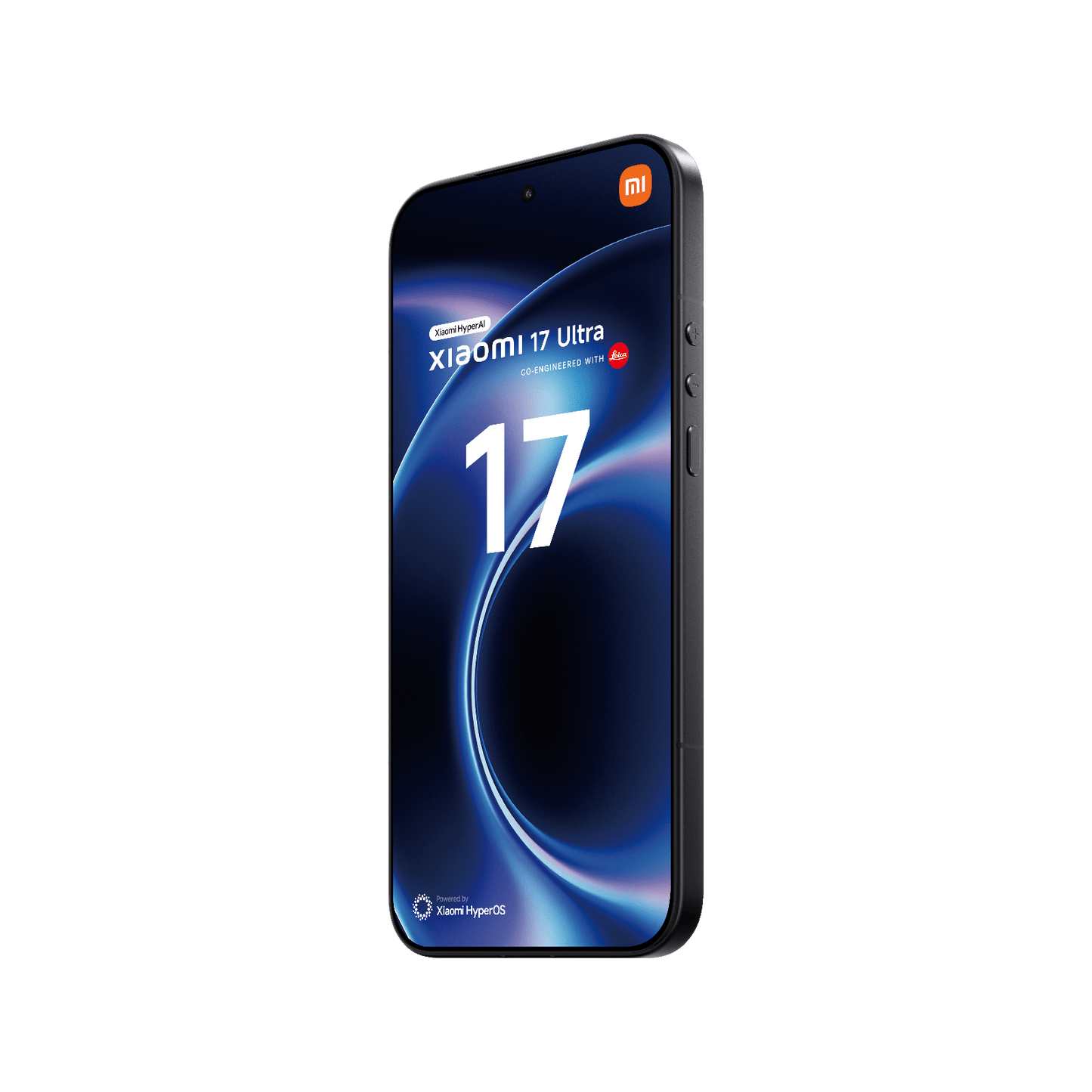 Smartfon Xiaomi 17 Ultra Czarny Przedni, prawy bok