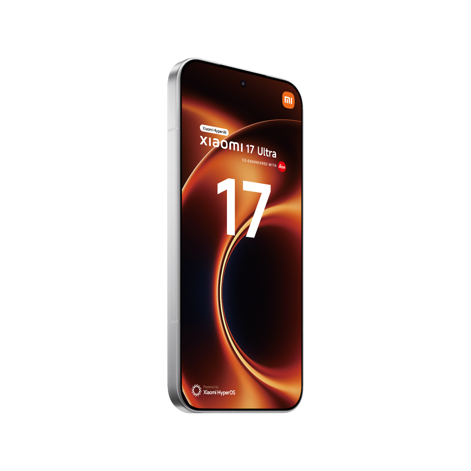 Smartfon Xiaomi 17 Ultra Biały Przedni, lewy bok