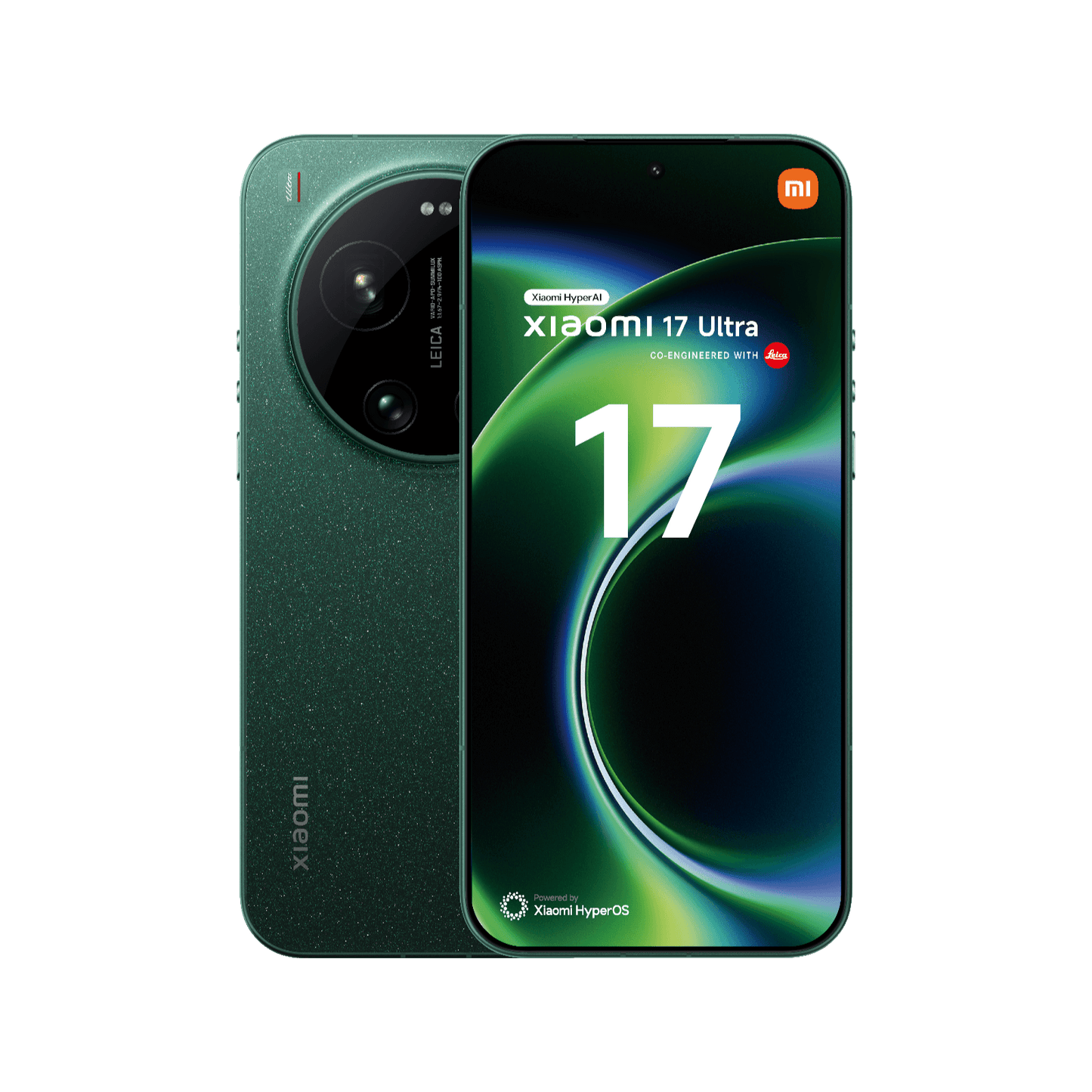 Smartfon Xiaomi 17 Ultra Zielony Przednia i tylna obudowa