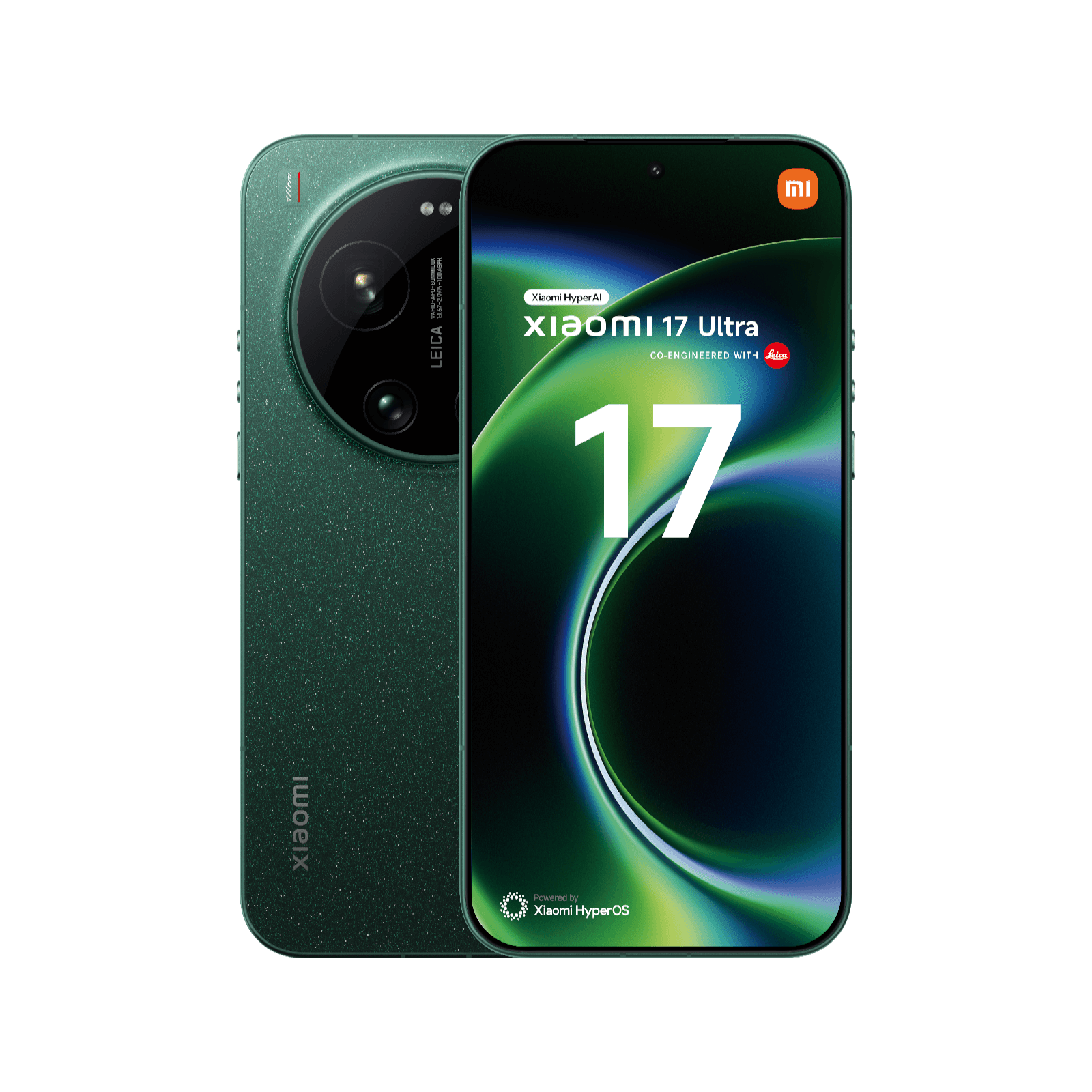 Smartfon Xiaomi 17 Ultra Zielony Przednia i tylna obudowa