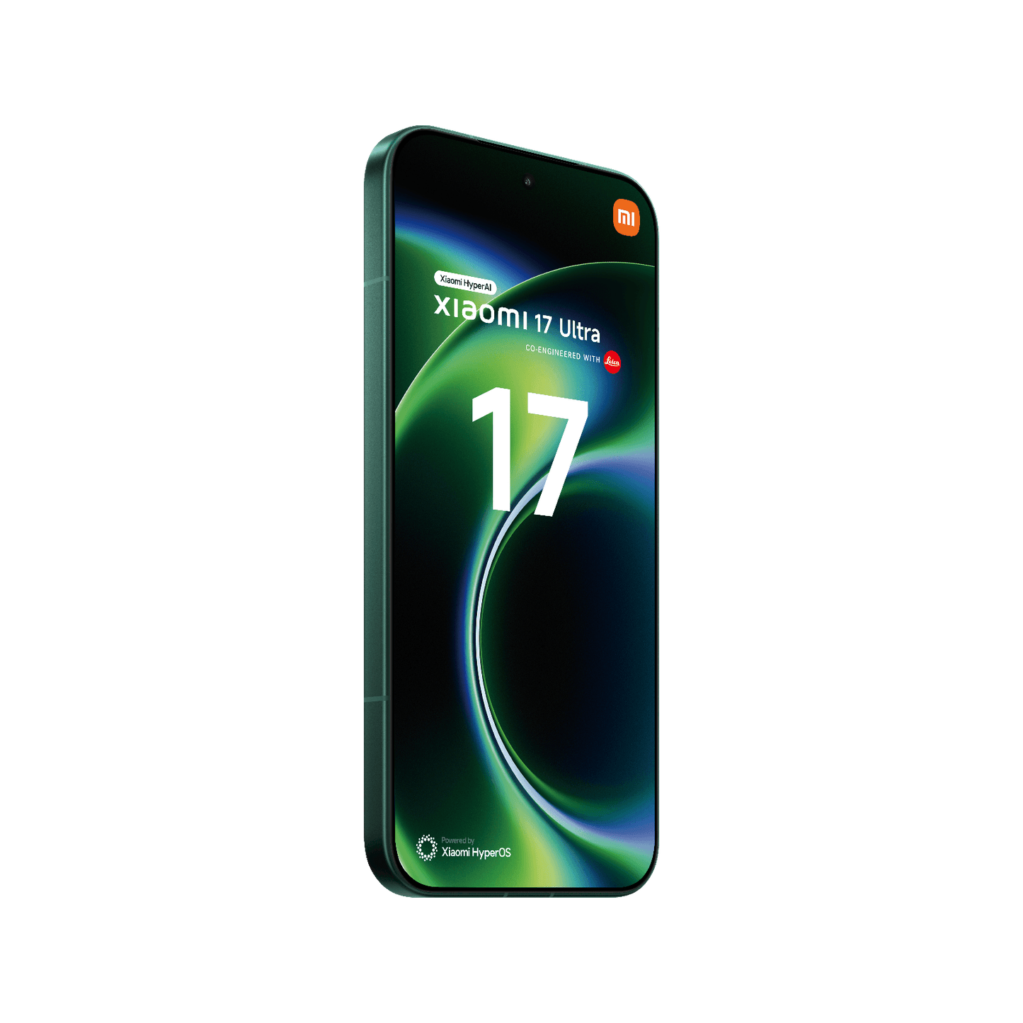Smartfon Xiaomi 17 Ultra Zielony Przedni, lewy bok