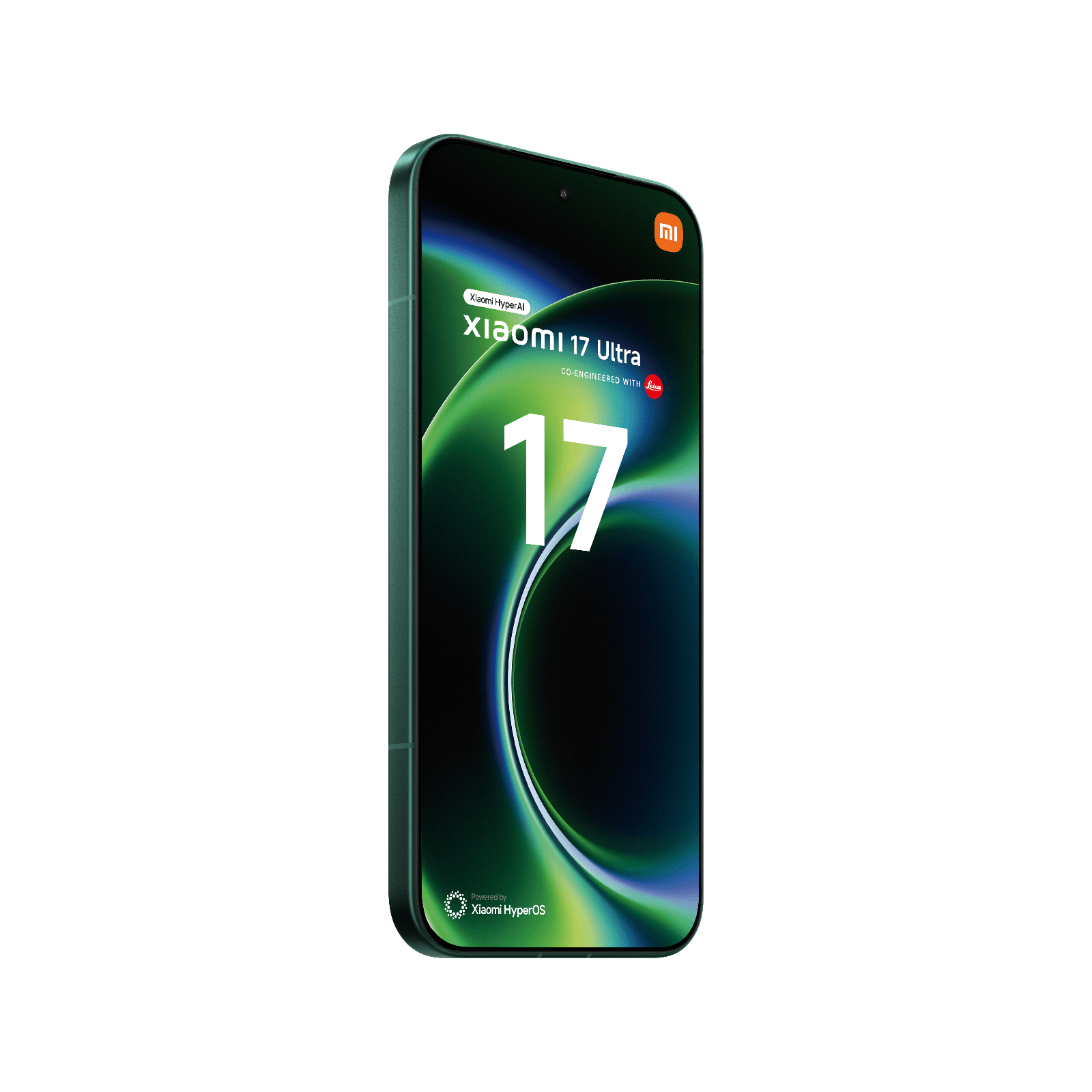 Smartfon Xiaomi 17 Ultra Zielony Przedni, lewy bok