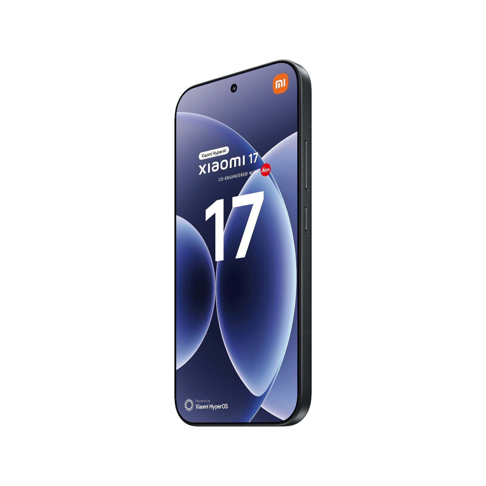 Smartfon Xiaomi 17 Czarny Przedni, prawy bok