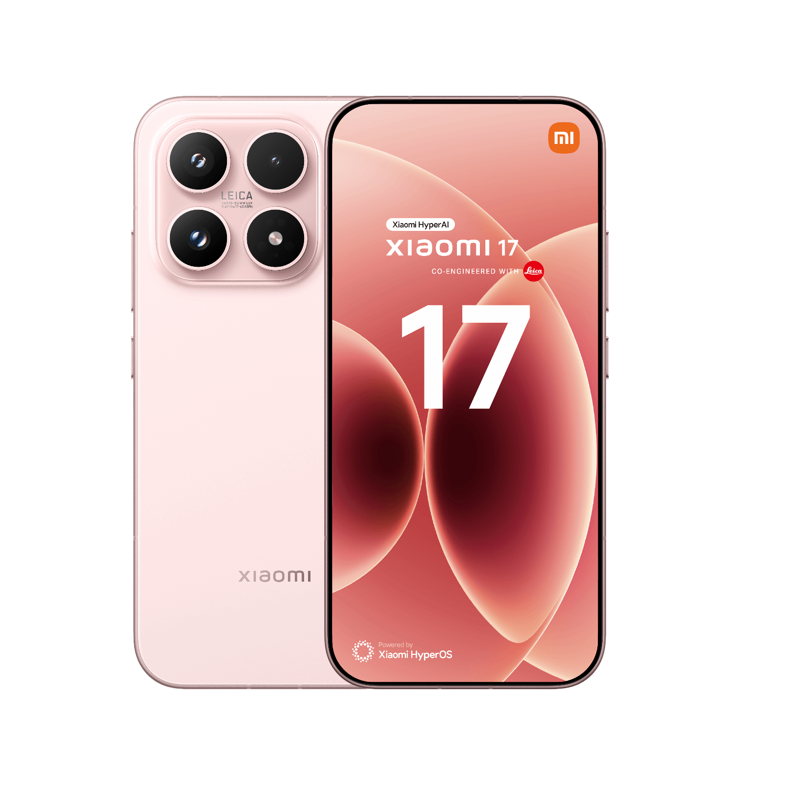 Smartfon Xiaomi 17 Różowy Przednia i tylna obudowa