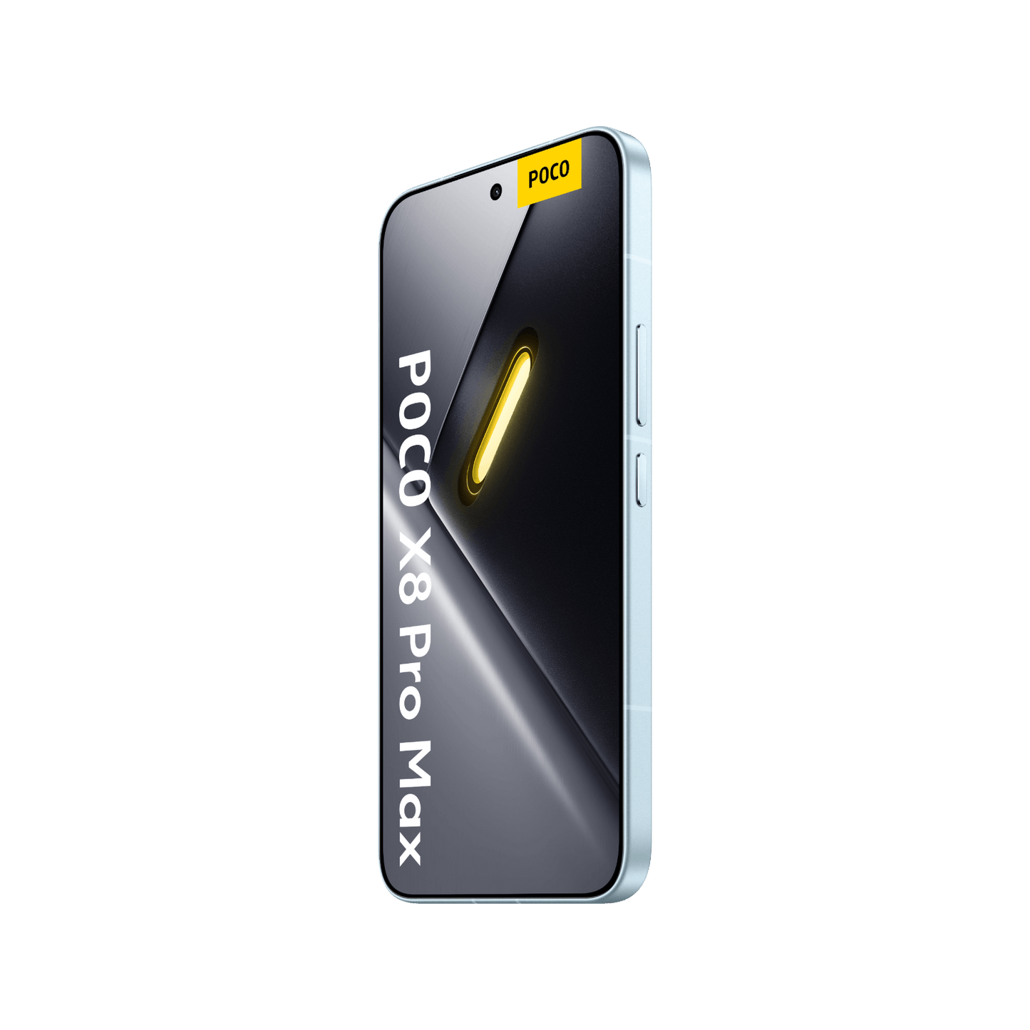 POCO X8 Pro Max Biały Przedni, prawy bok