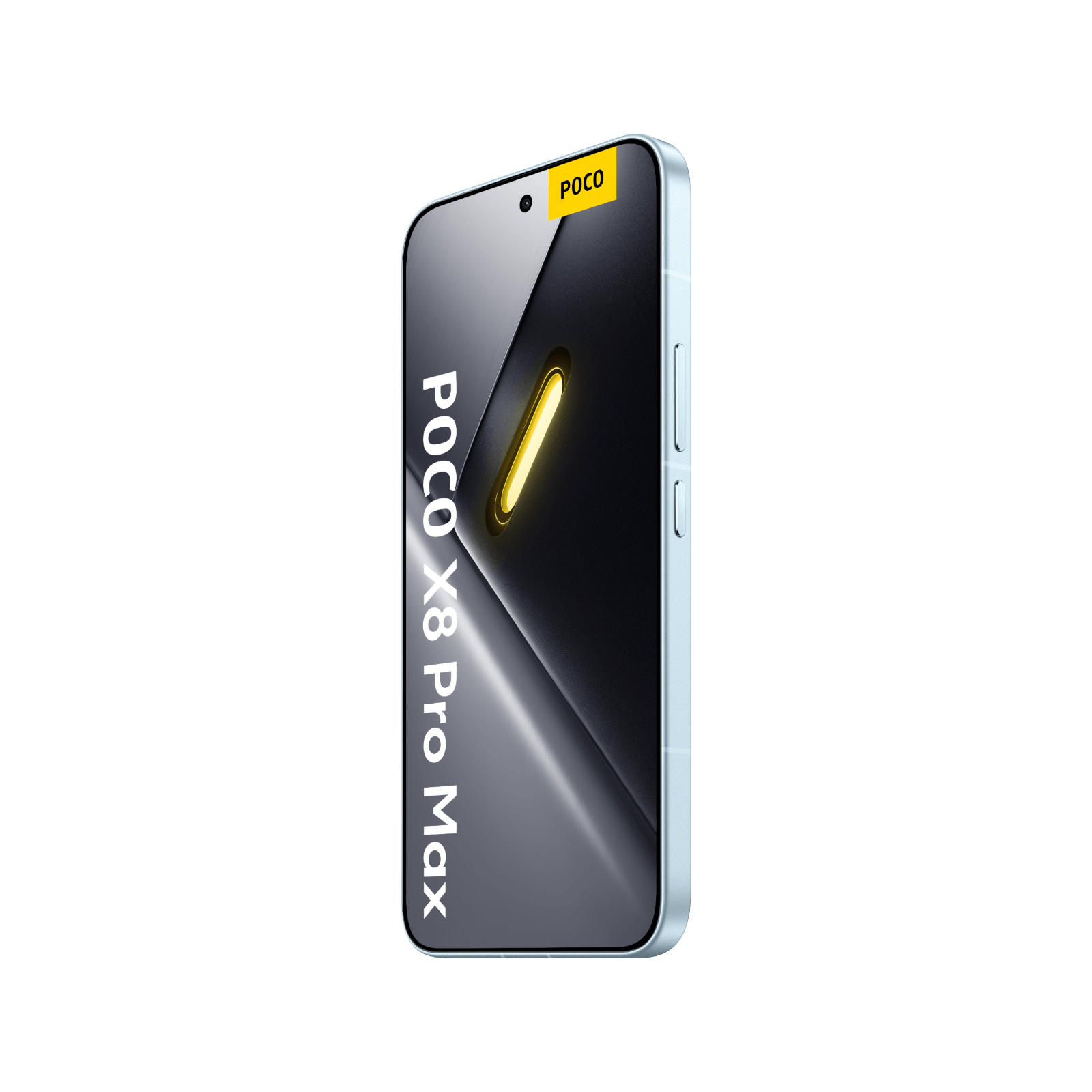 POCO X8 Pro Max Biały Przedni, prawy bok