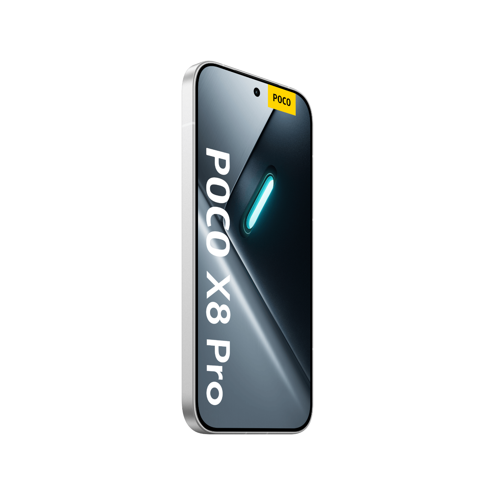 Smartfon POCO X8 Pro Biały Przedni lewy bok