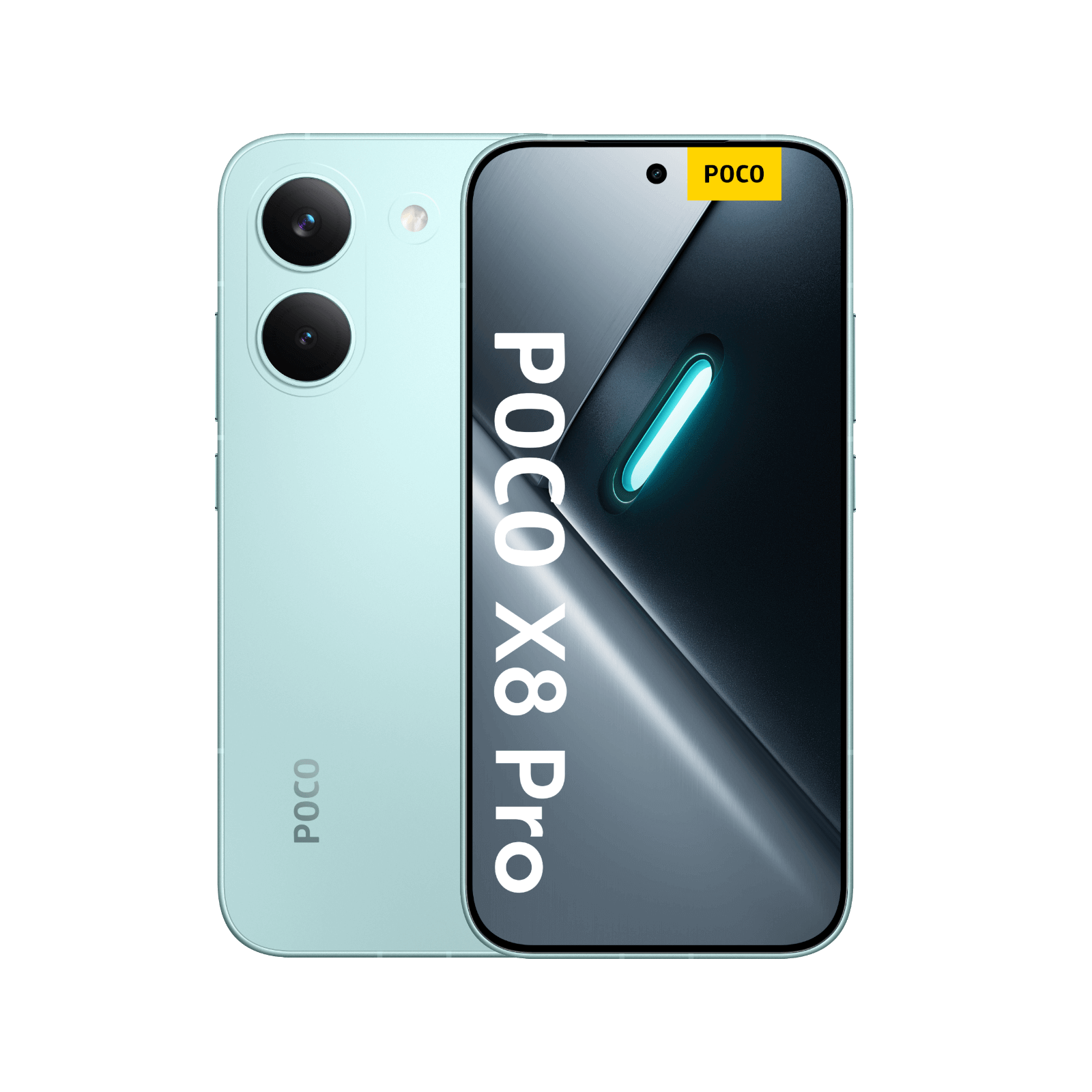Smartfon POCO X8 Pro Zielony Przednia i tylna obudowa