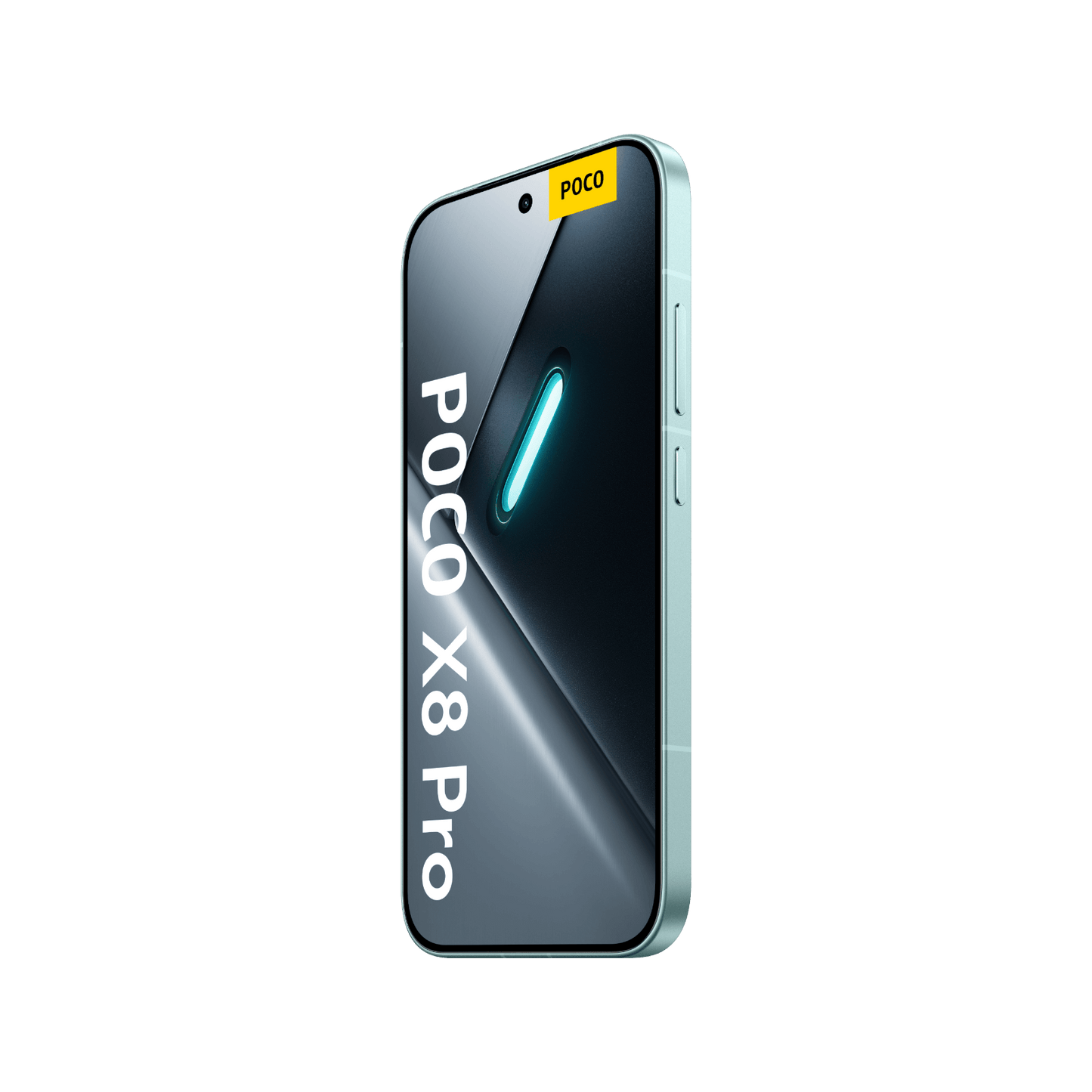 Smartfon POCO X8 Pro Zielony Przedni prawy bok
