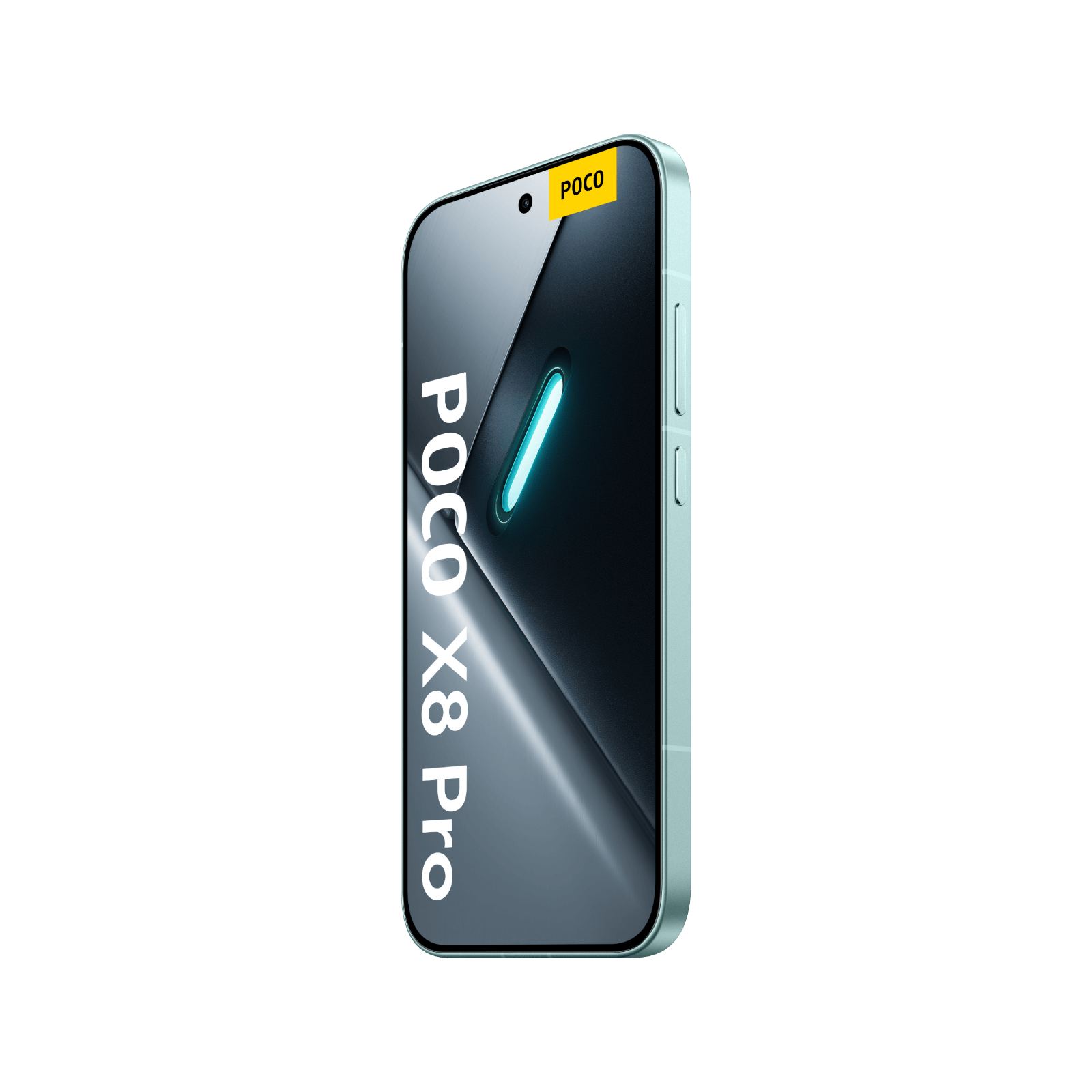 Smartfon POCO X8 Pro Zielony Przedni prawy bok