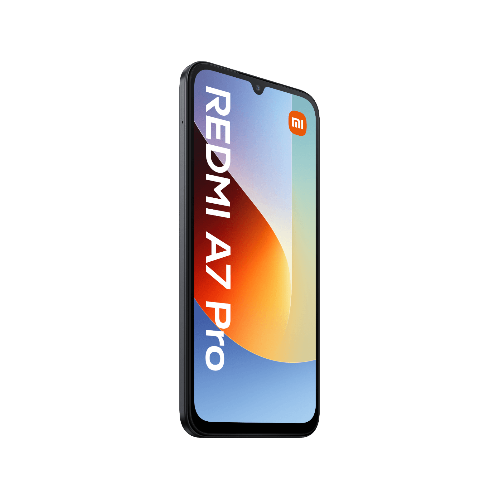 Smartfon Redmi A7 Pro Czarny Przedni, lewy bok