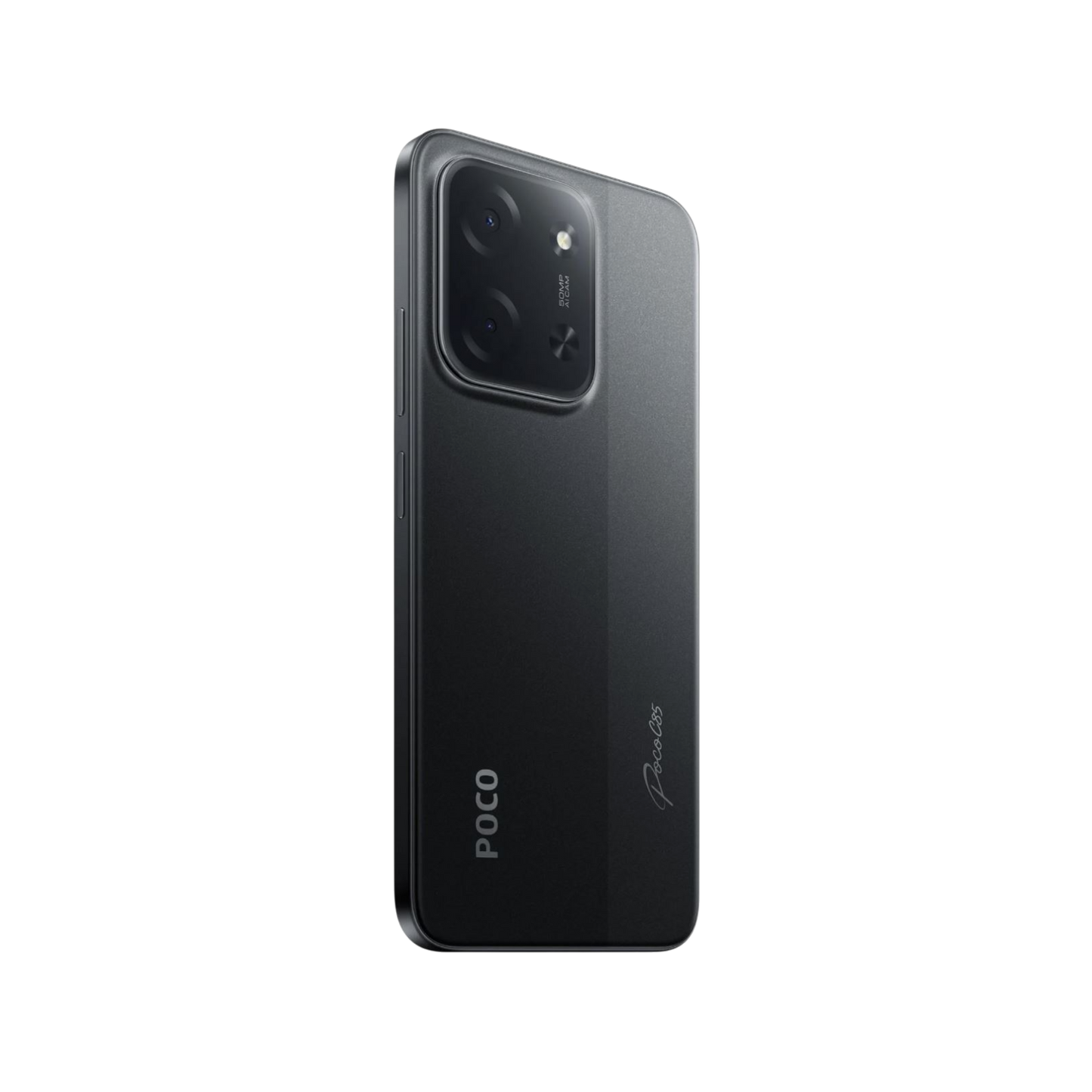 Smartfon POCO C85 Fioletowy Tylny, lewy bok