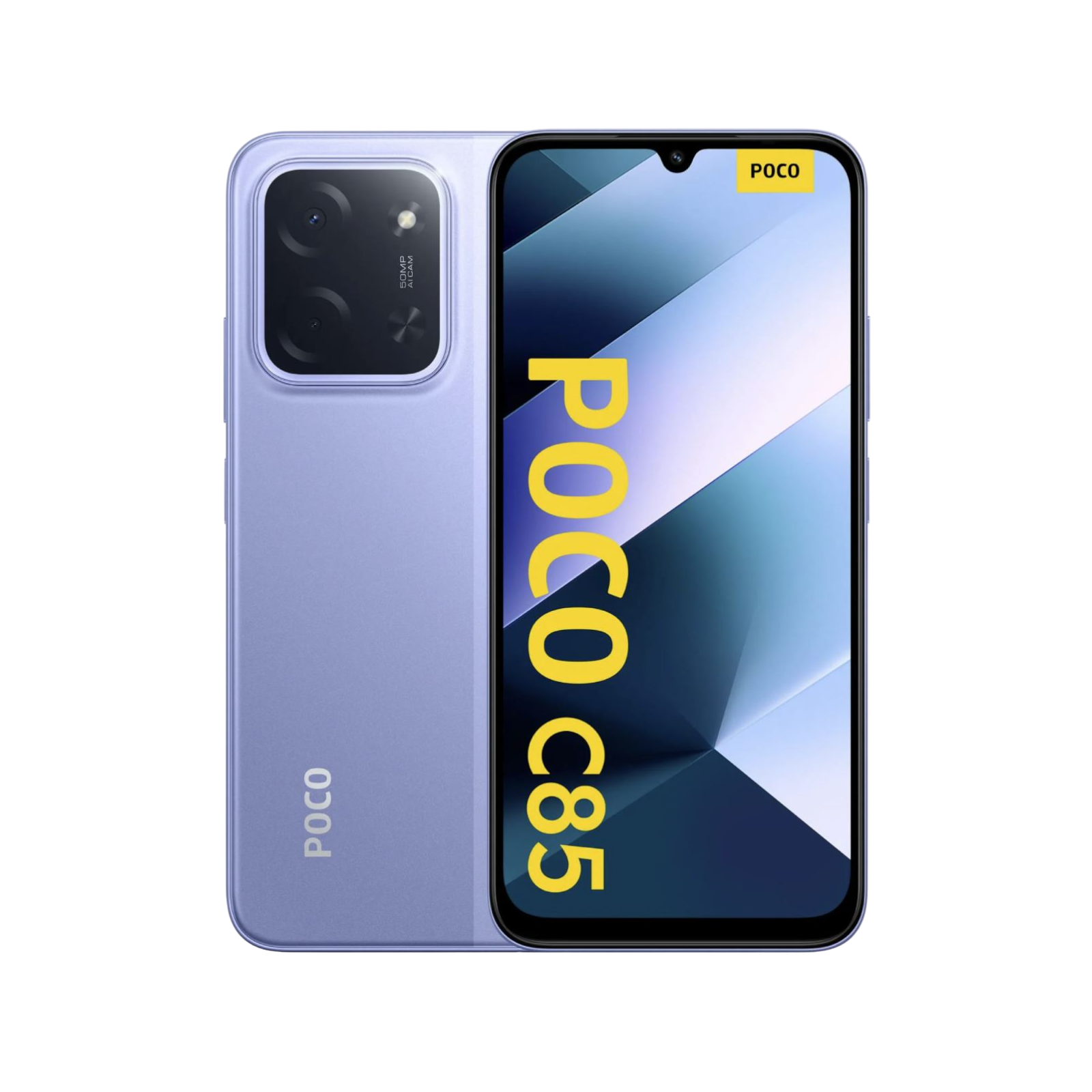 Smartfon POCO C85 Fioletowy Przednia i tylna obudowa