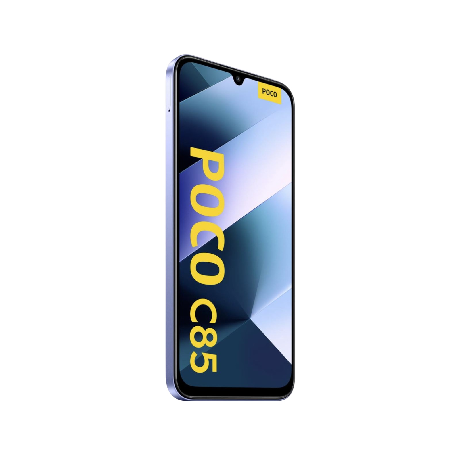 Smartfon POCO C85 Fioletowy Przedni, lewy bok
