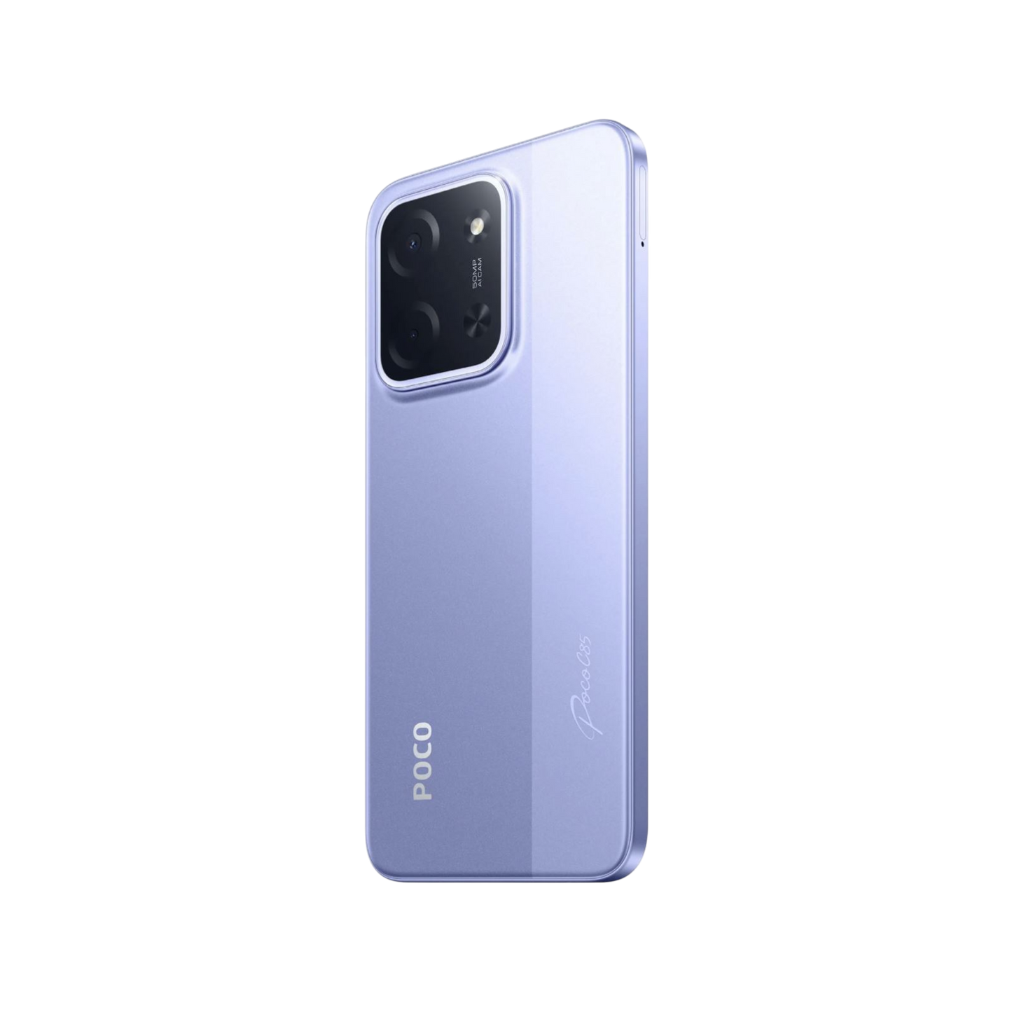 Smartfon POCO C85 Fioletowy Tylny, prawy bok obudowy