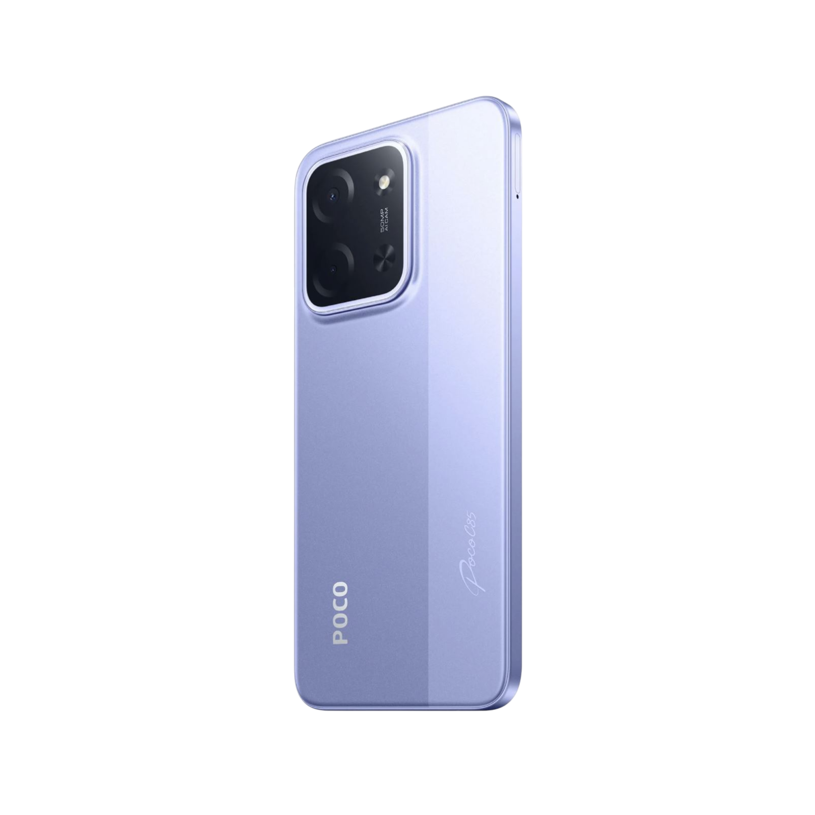Smartfon POCO C85 Fioletowy Tylny, prawy bok obudowy