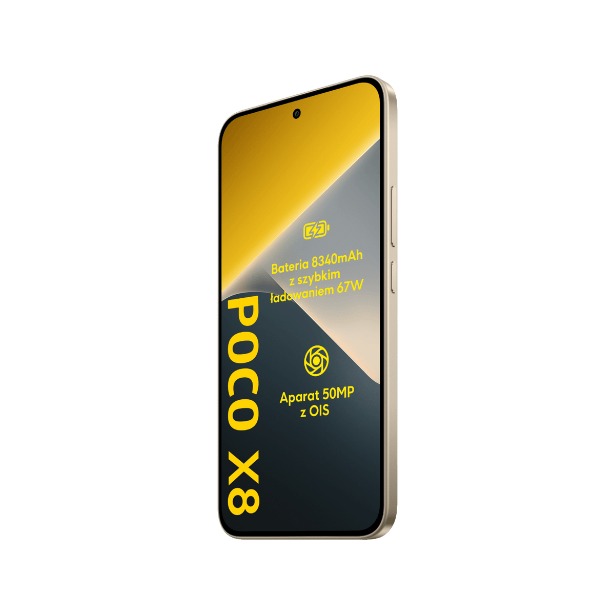 Smartfon POCO X8 Pomarańczowy Przedni prawy bok