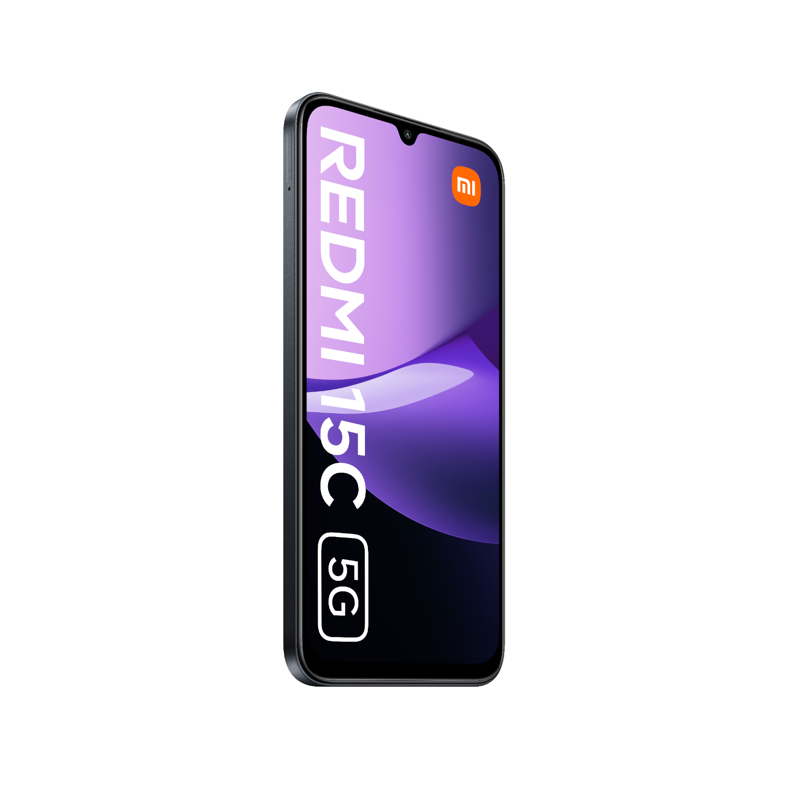 Smartfon Redmi 15C 5G Czarny Przedni, lewy bok