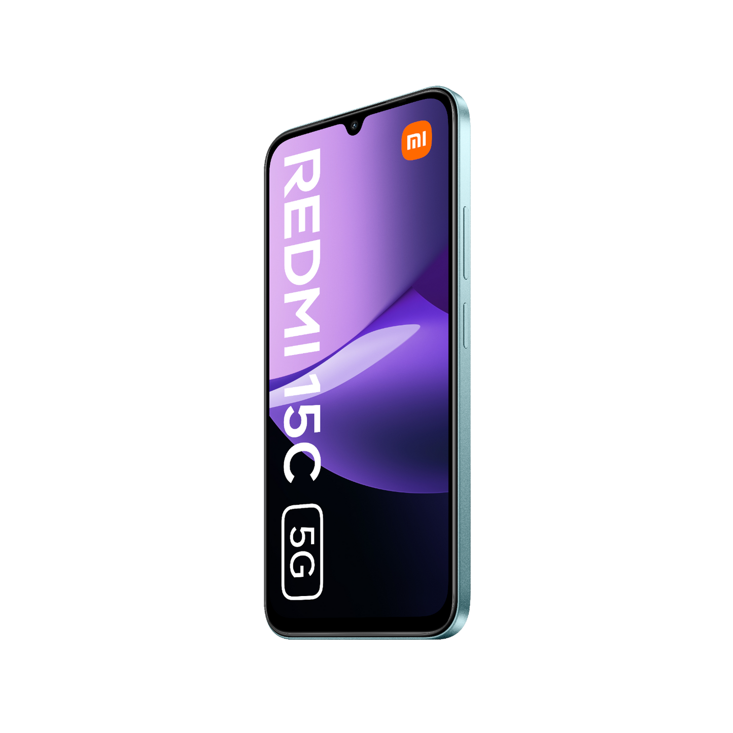 Smartfon Redmi 15C 5G Zielony Przedni, prawy bok