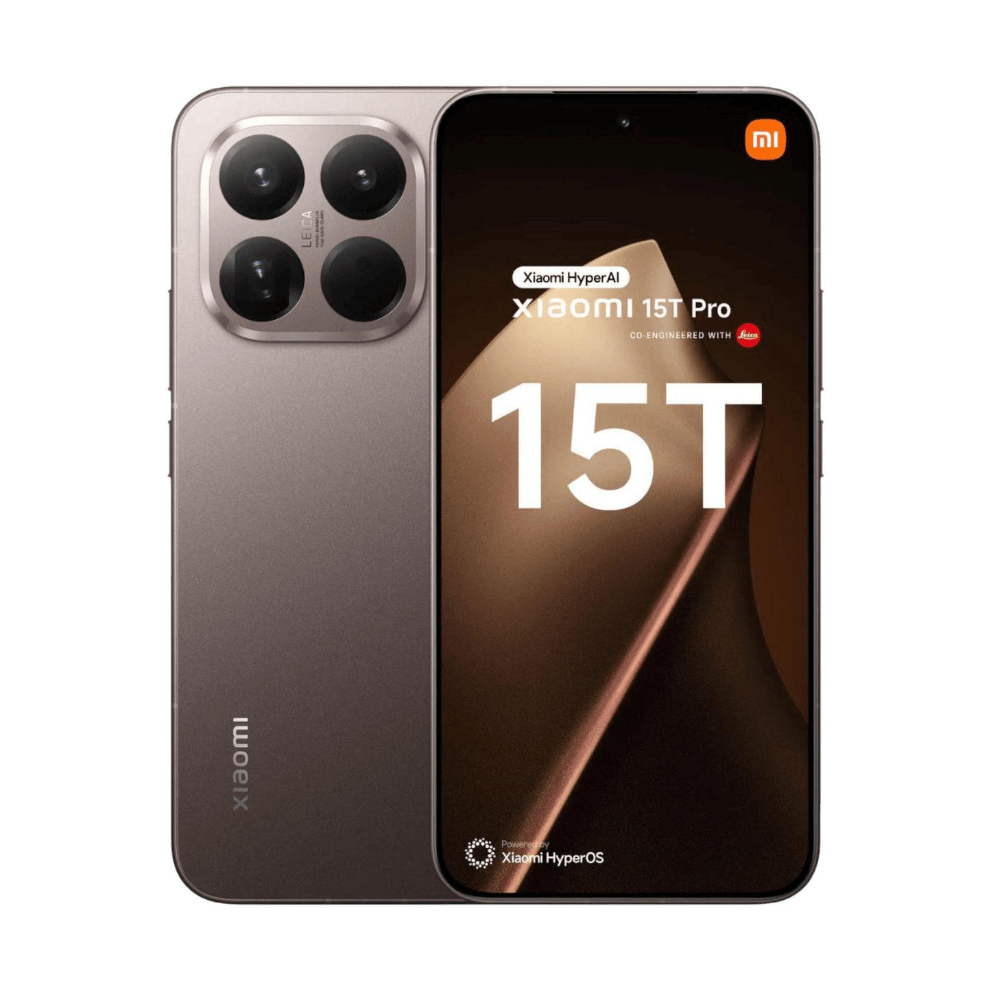 Smartfon Xiaomi 15T Pro Złoty Przednia i tylna obudowa