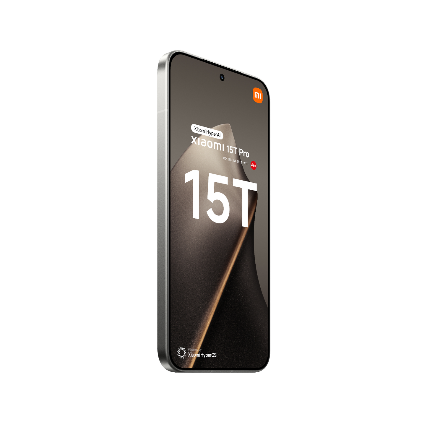 Smartfon Xiaomi 15T Pro Szary Przedni, lewy bok