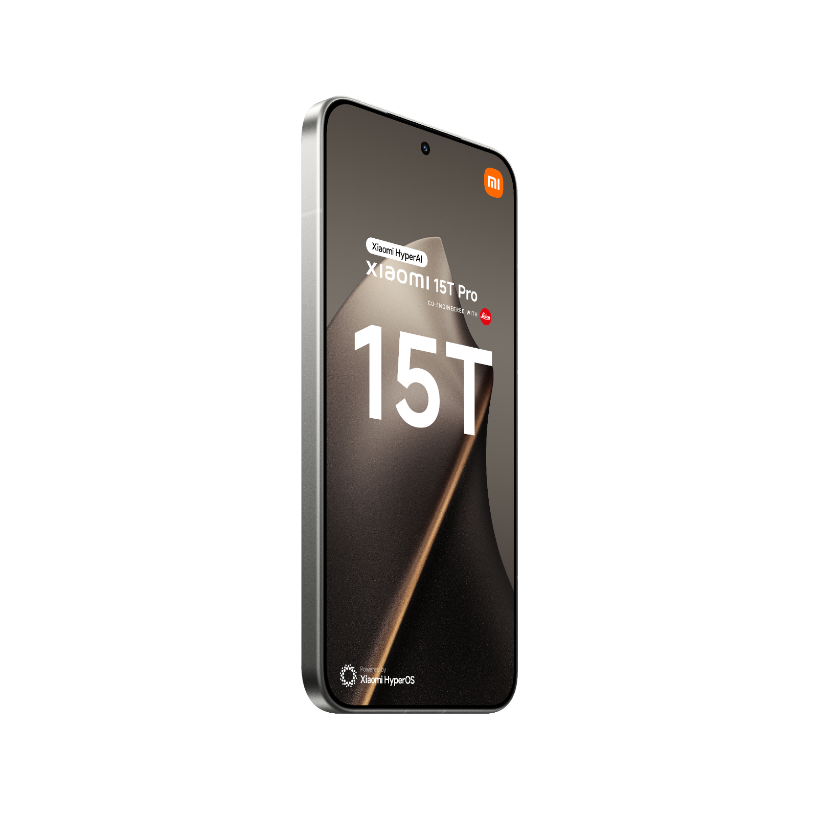 Smartfon Xiaomi 15T Pro Szary Przedni, lewy bok